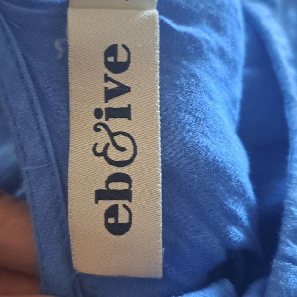 Blue Linen Midi Dress - Picture 3 of 4